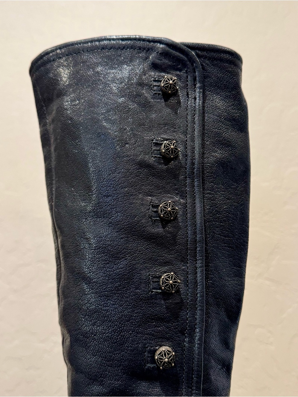 Frye Leather Matilda Button Victorian
Style Heeled Knee High Boots - Picture 2 of 13